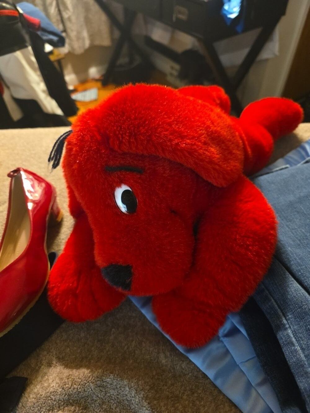 Vtg Clifford The Big Red Dog Plush Floppy Scholastic Side Kicks 22” Well Loved